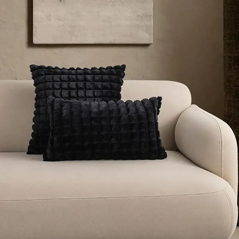 Cream Faux Fur Cushion Cover