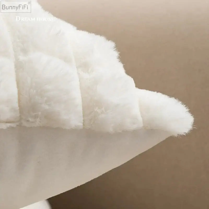 Cream Faux Fur Cushion Cover