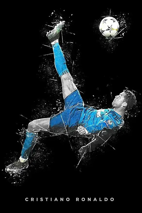 Blue Watercolor Football Poster