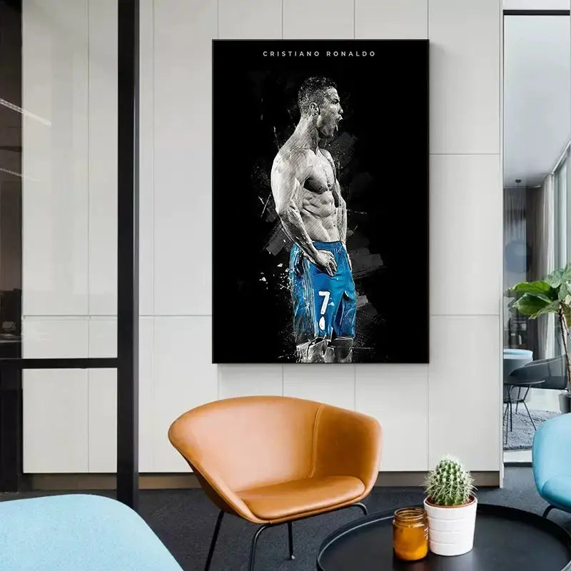 Blue Watercolor Football Poster