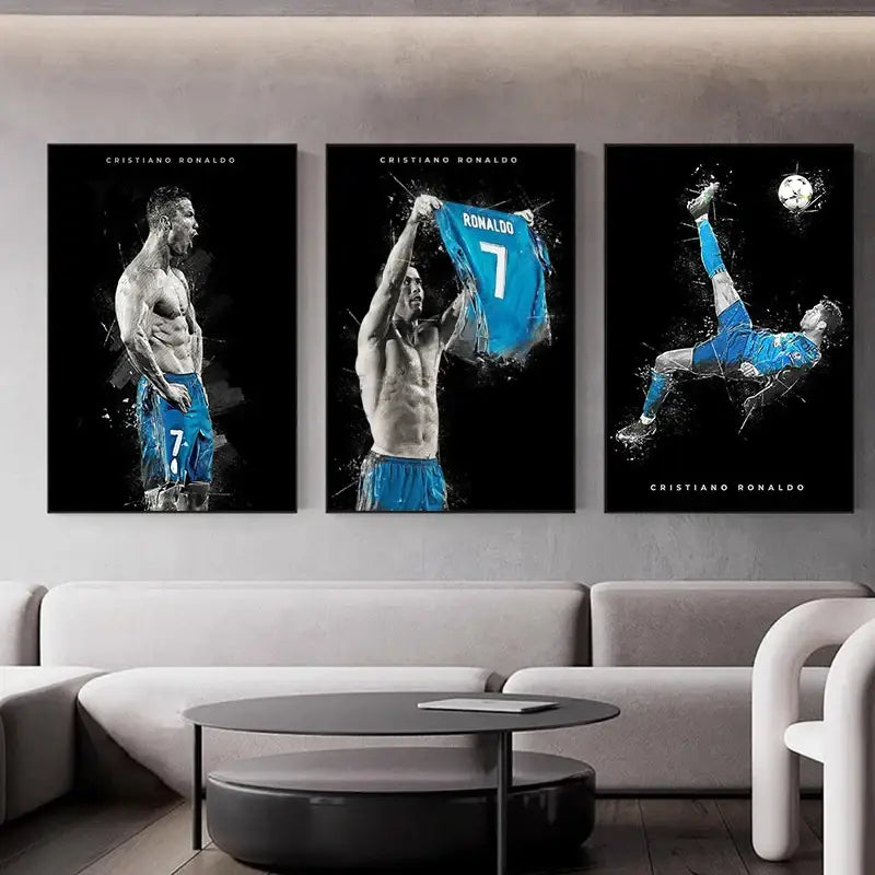 Blue Watercolor Football Poster