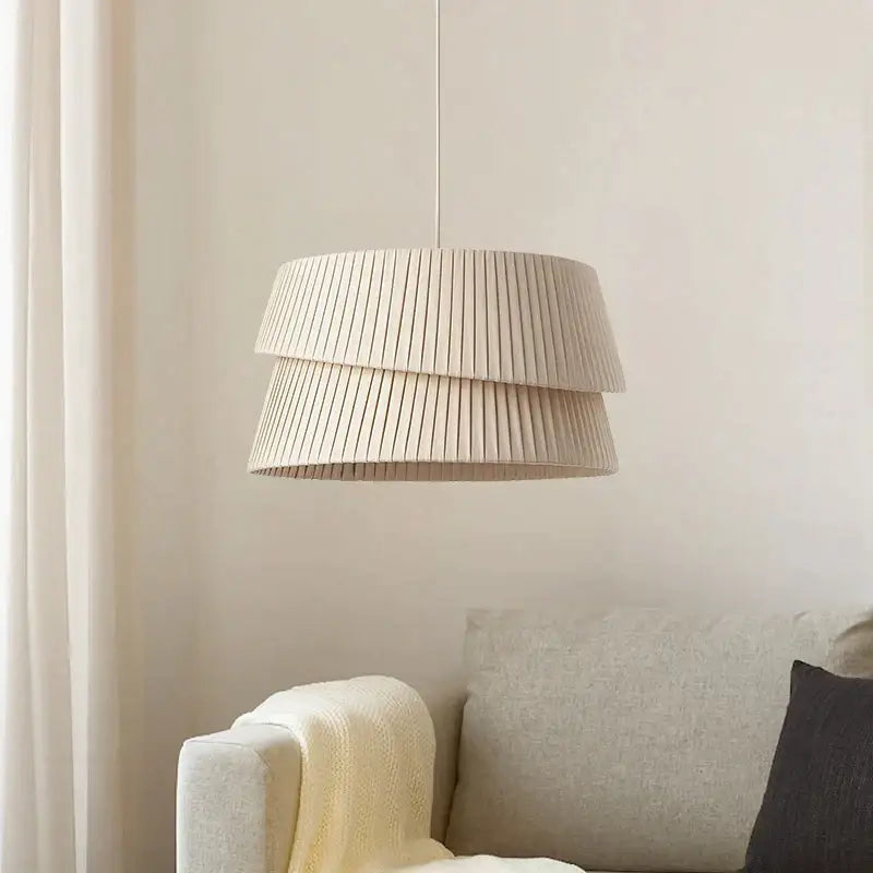Cream Pleated Fabric Chandelier