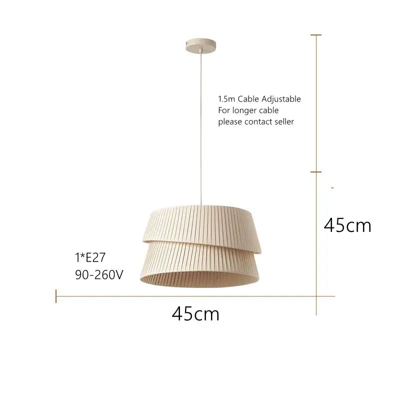 Cream Pleated Fabric Chandelier