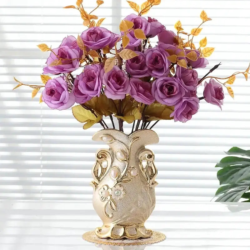 Gold Frosted Porcelain Vase