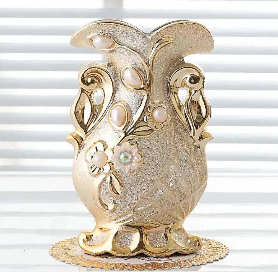 Gold Frosted Porcelain Vase
