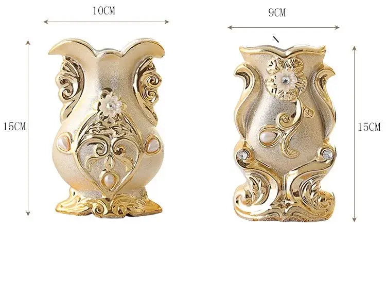 Gold Frosted Porcelain Vase