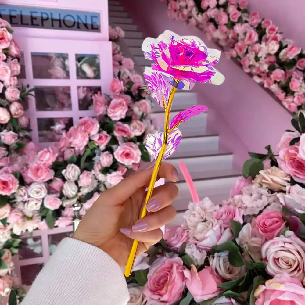 Iridescent Galaxy Rose Centerpiece