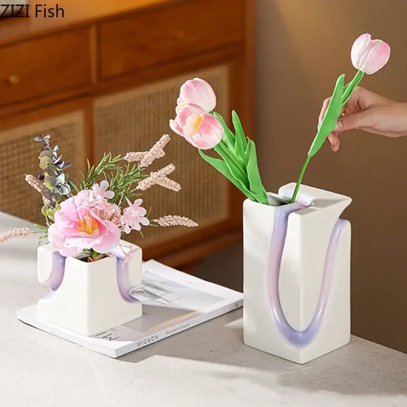 Purple Gradient Ceramic Vase