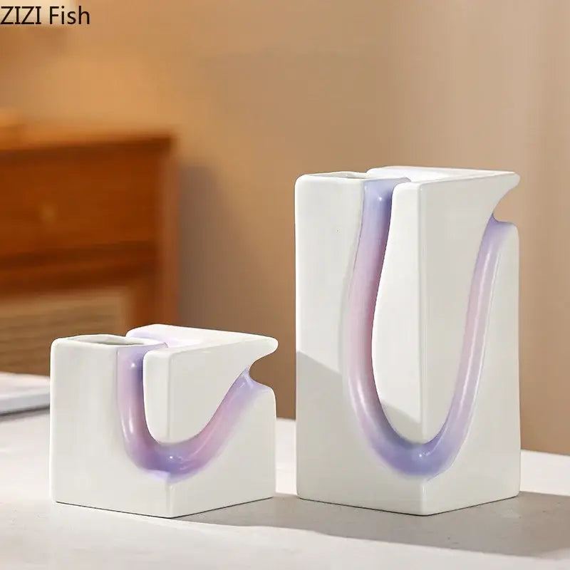 Purple Gradient Ceramic Vase