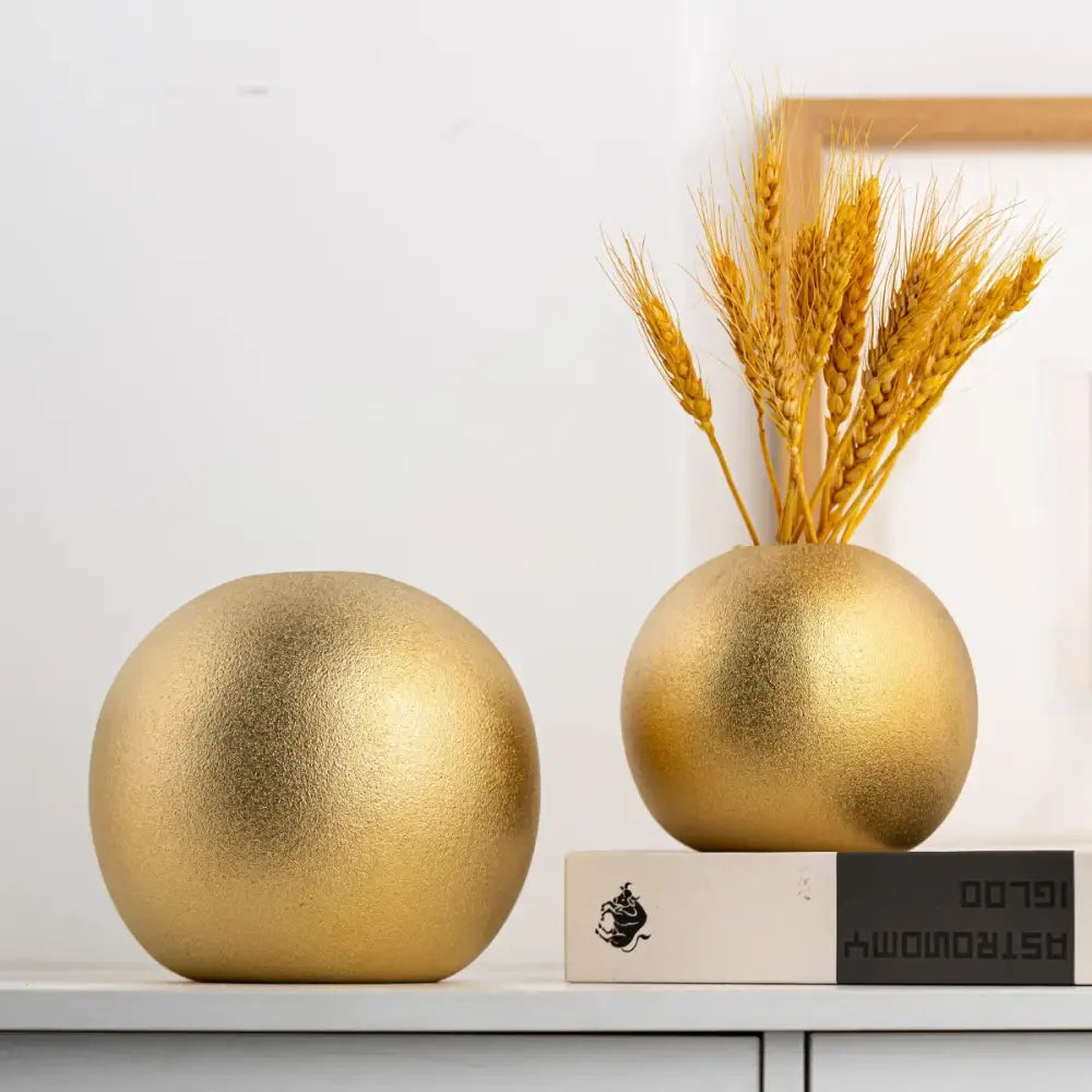 Gold Silver Spherical Vase