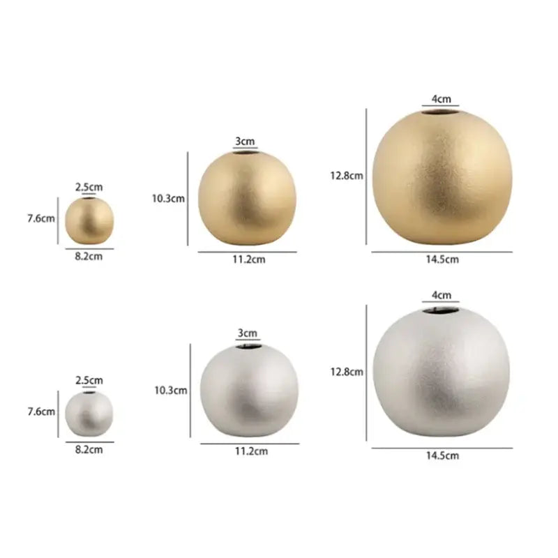 Gold Silver Spherical Vase