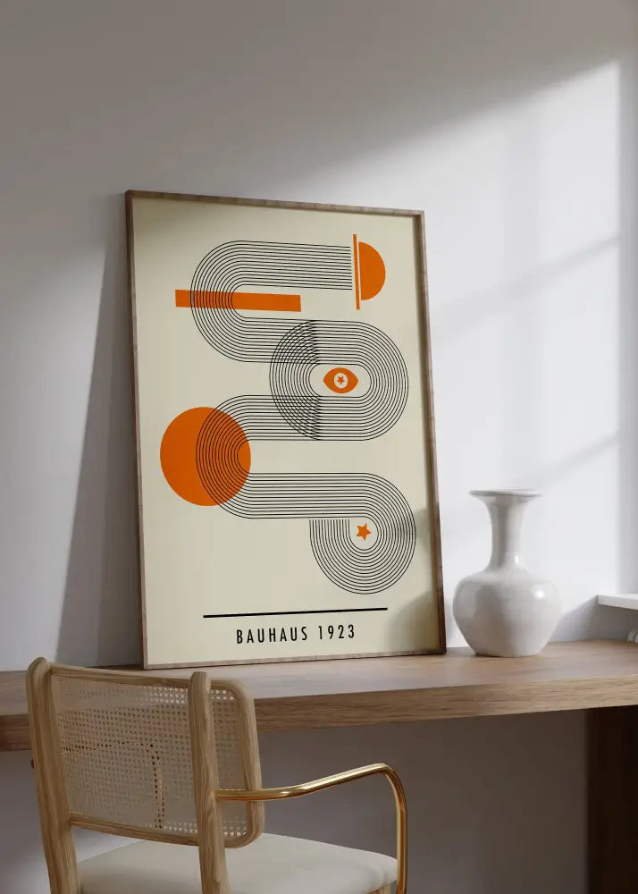 Orange Teal Geometric Poster