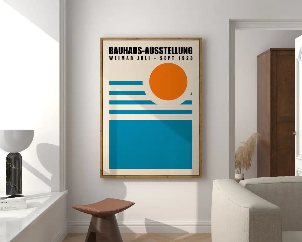 Orange Teal Geometric Poster