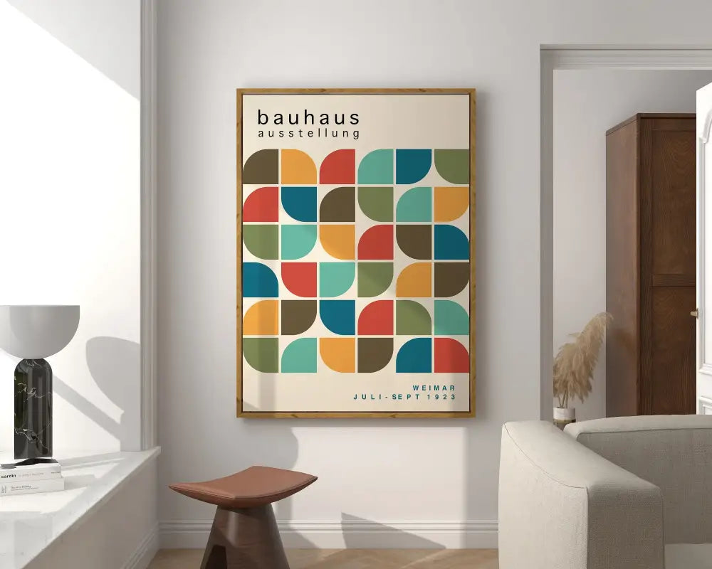Orange Teal Geometric Poster