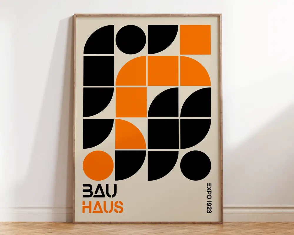 Orange Teal Geometric Poster