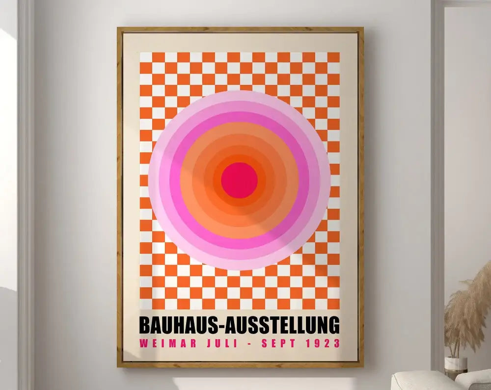 Orange Teal Geometric Poster