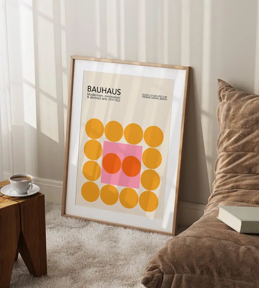 Orange Teal Geometric Poster