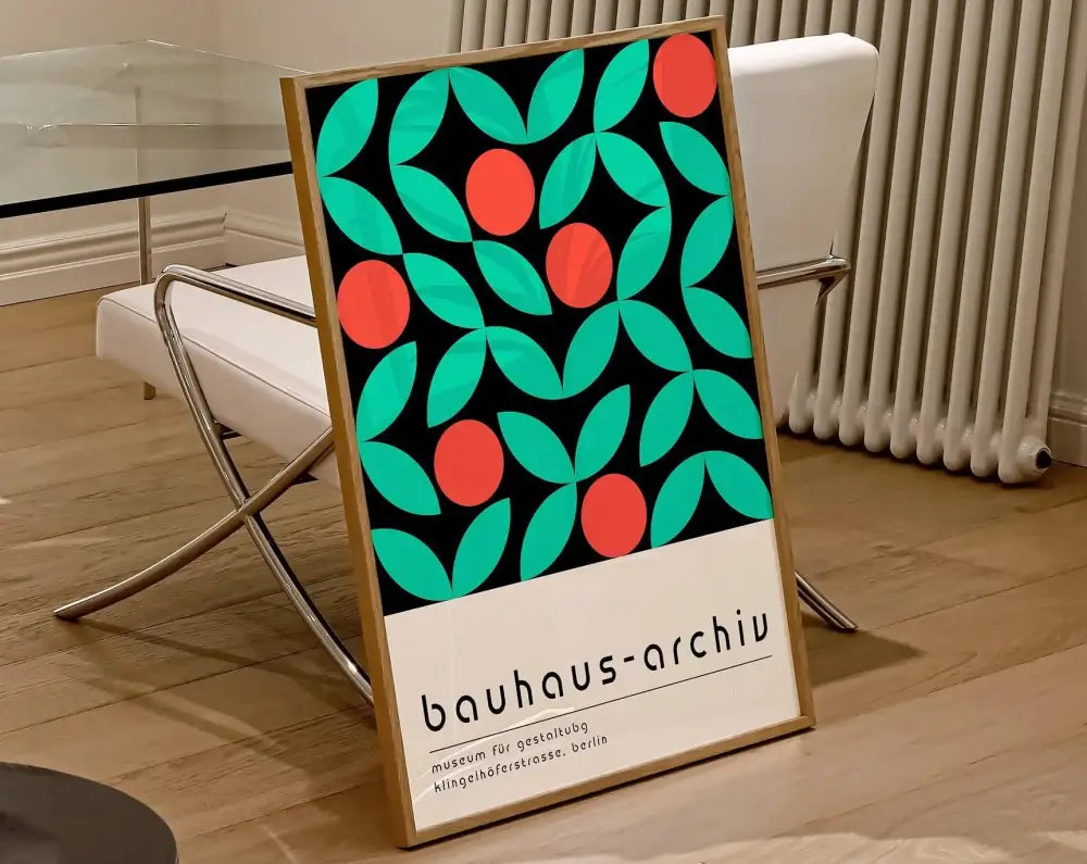 Orange Teal Geometric Poster