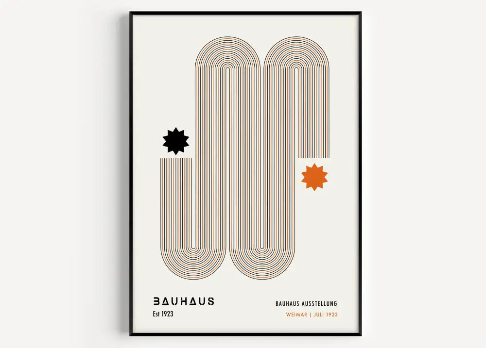 Orange Teal Geometric Poster