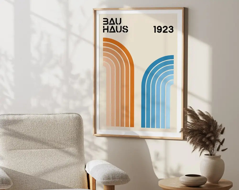 Orange Teal Geometric Poster