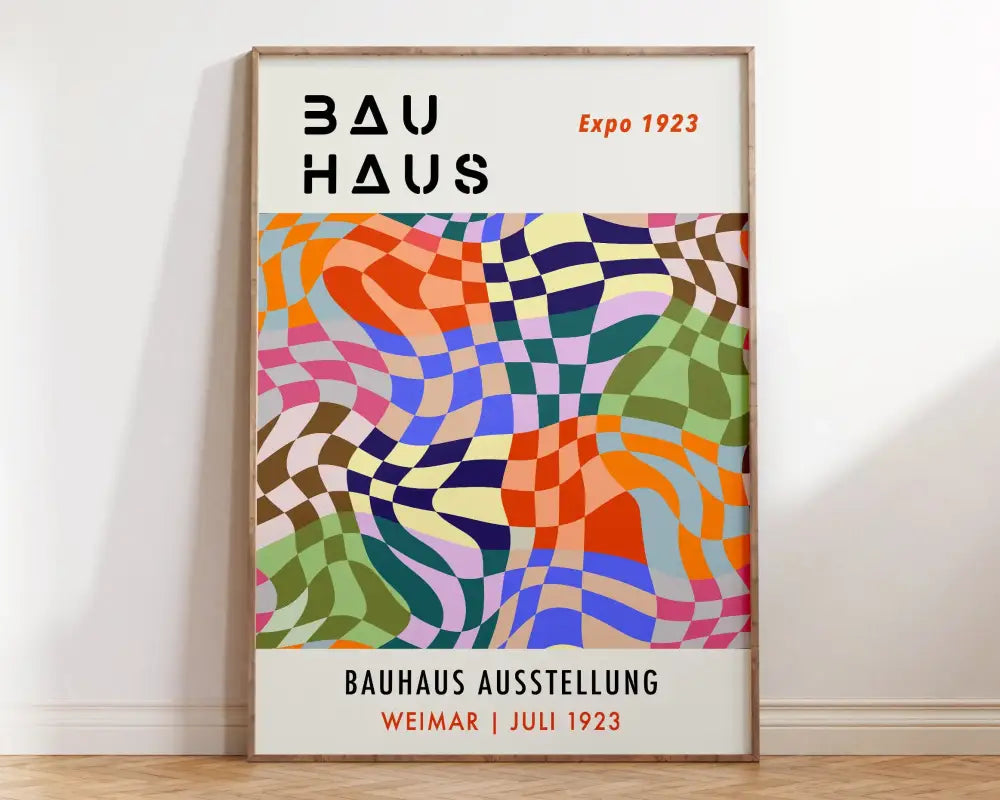 Orange Teal Geometric Poster