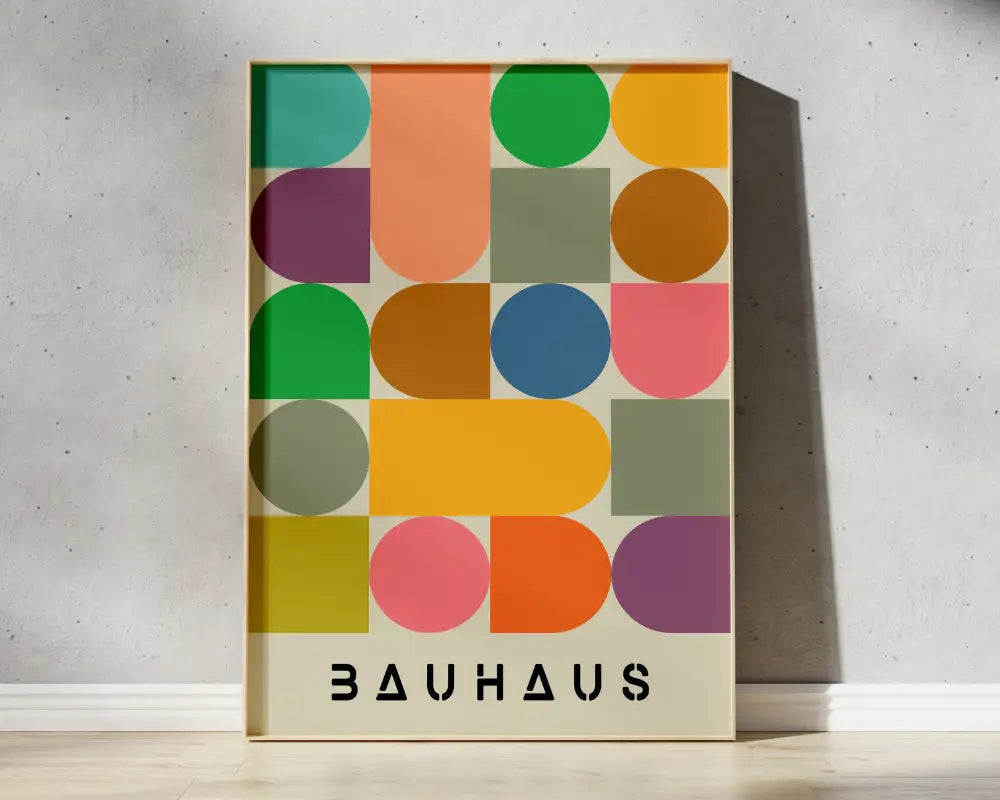 Orange Teal Geometric Poster