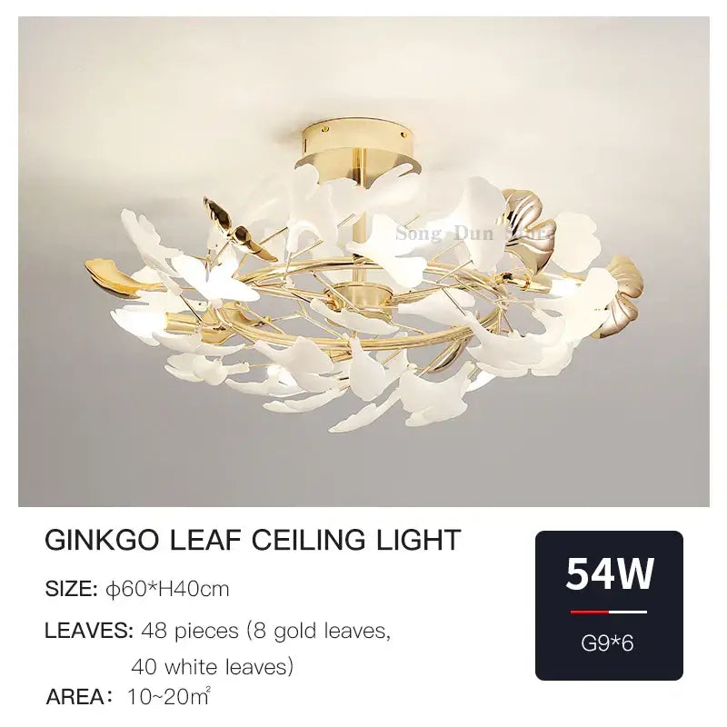 Gold Ginkgo Ceiling Light