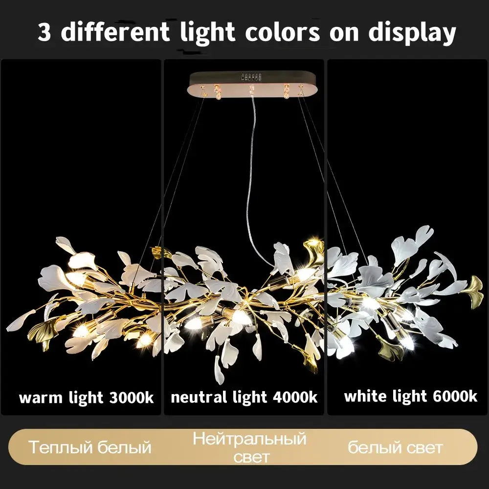 Gold Crystal Leaf Chandelier Nordic Silver Option
