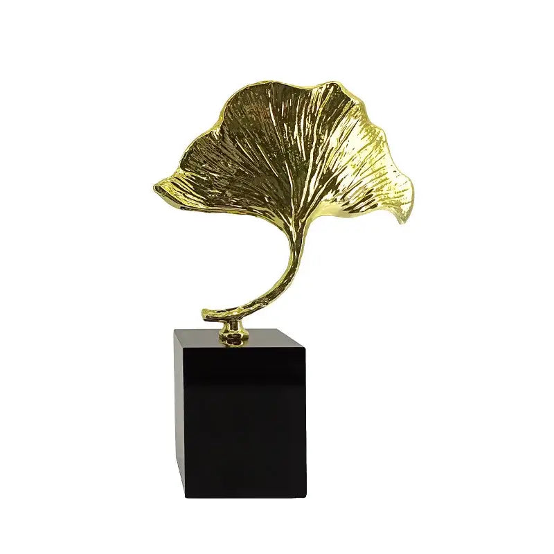 Gold Ginkgo Metal Sculpture