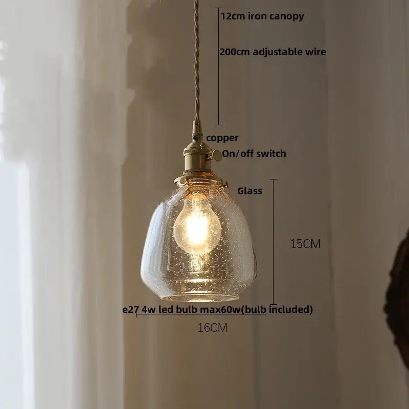 Walnut Copper Pendant Lamp