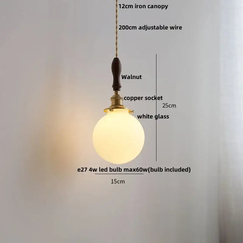 Walnut Copper Pendant Lamp