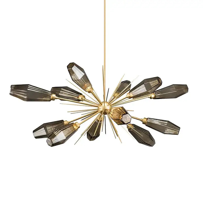 Gold Starburst Glass Chandelier