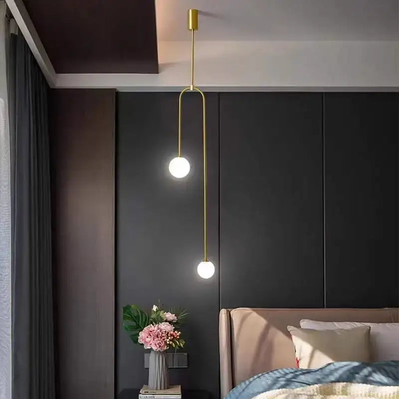 Brass Glass Ball Pendant Style B Design