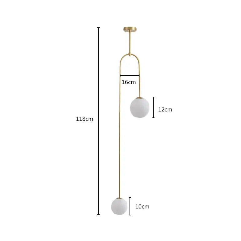 Brass Glass Ball Pendant Style B Design