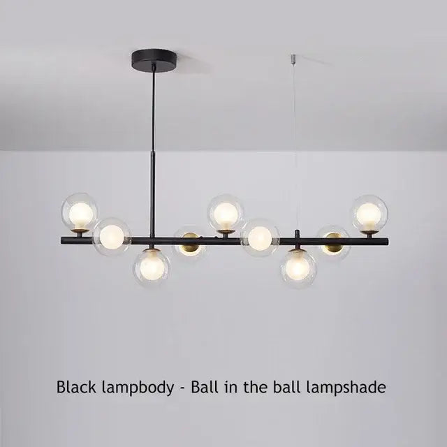 Black Glass Ceiling Chandelier
