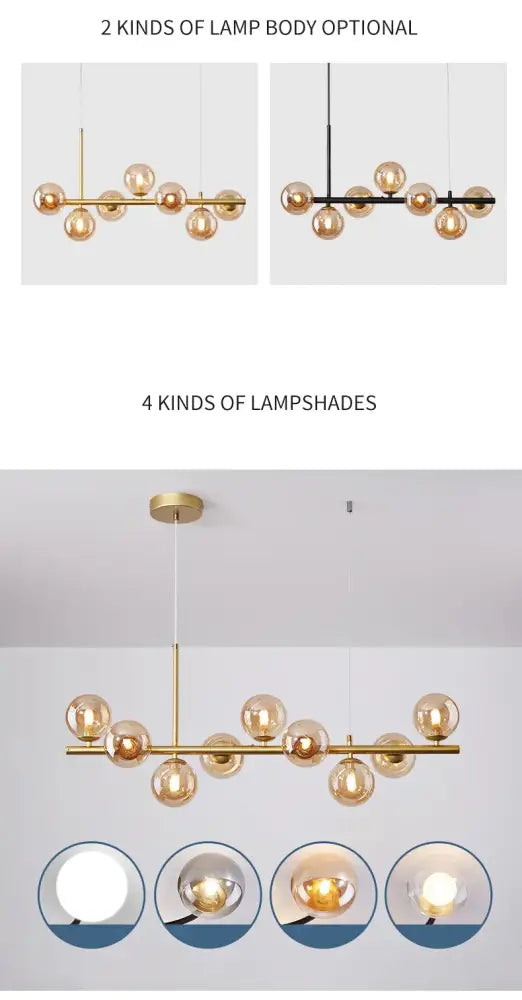 Black Glass Ceiling Chandelier