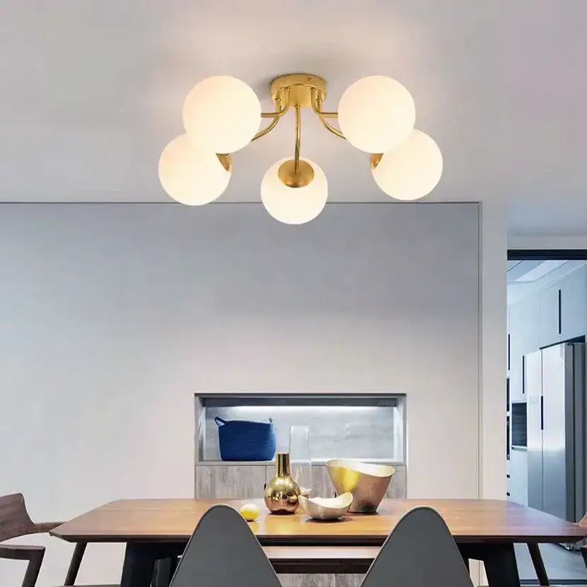 Black Glass Ball Ceiling Light