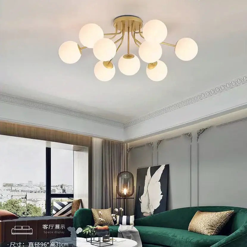 Black Glass Ball Ceiling Light