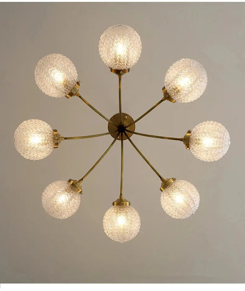 Brass Glass Ball Ceiling Light
