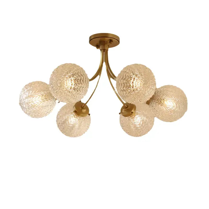 Brass Glass Ball Ceiling Light