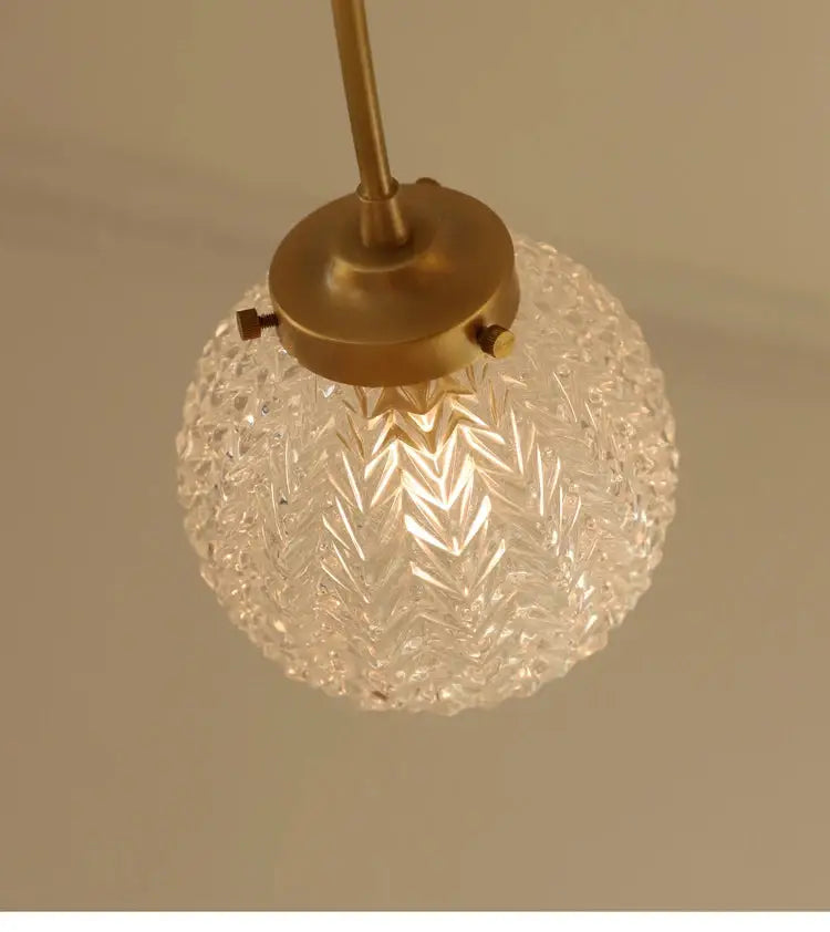 Brass Glass Ball Ceiling Light