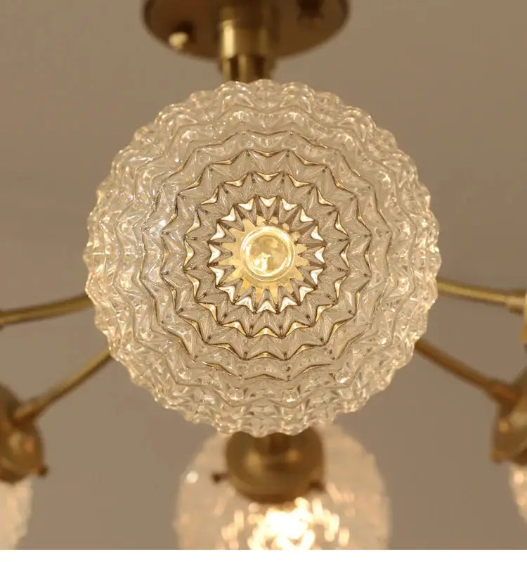 Brass Glass Ball Ceiling Light