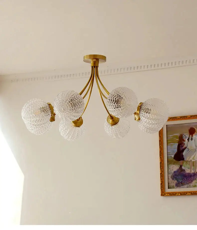 Brass Glass Ball Ceiling Light
