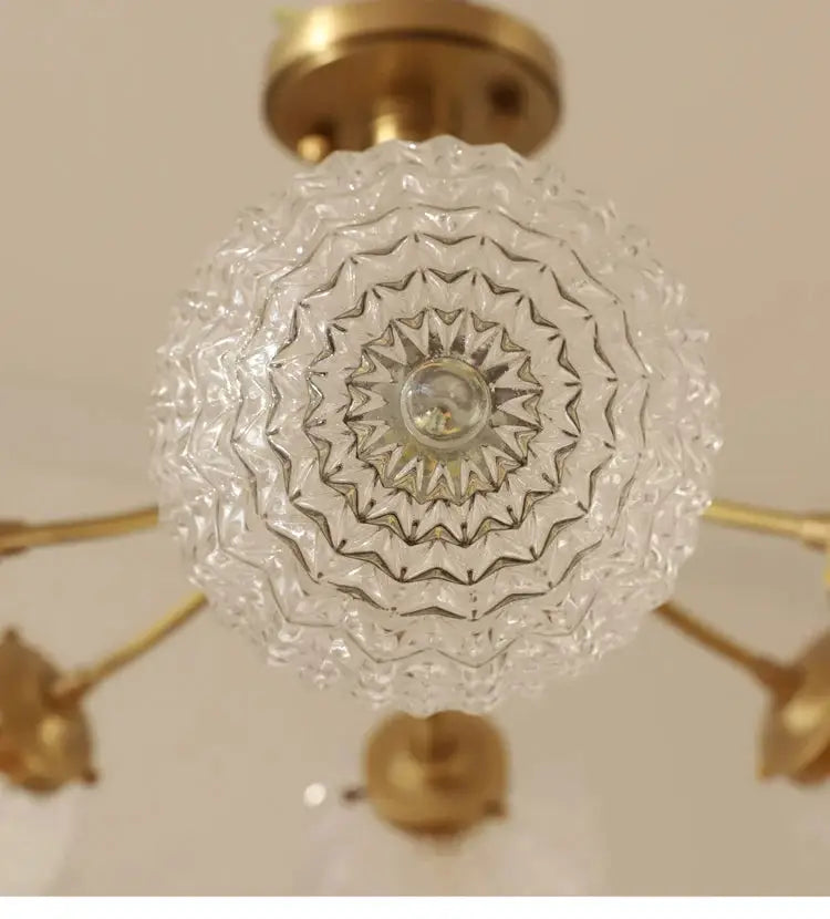 Brass Glass Ball Ceiling Light