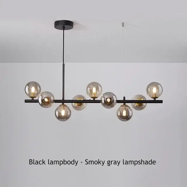 Amber Glass Ball Chandelier