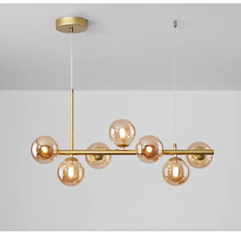 Amber Glass Ball Chandelier