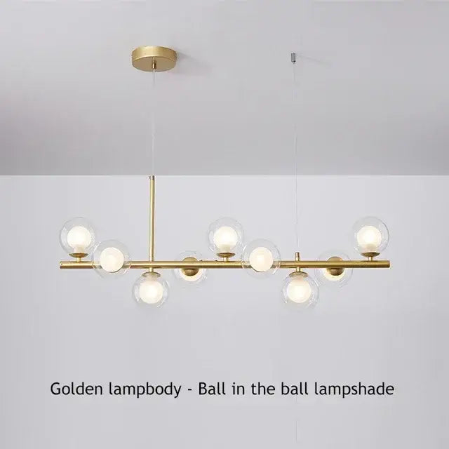 Amber Glass Ball Chandelier