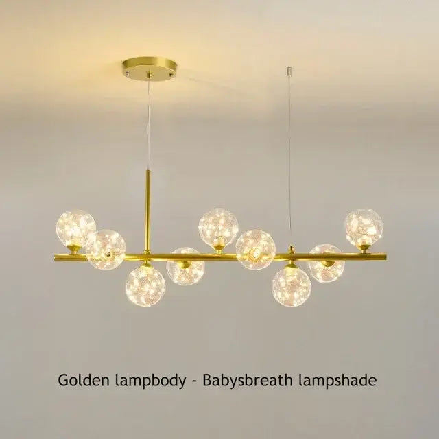 Amber Glass Ball Chandelier