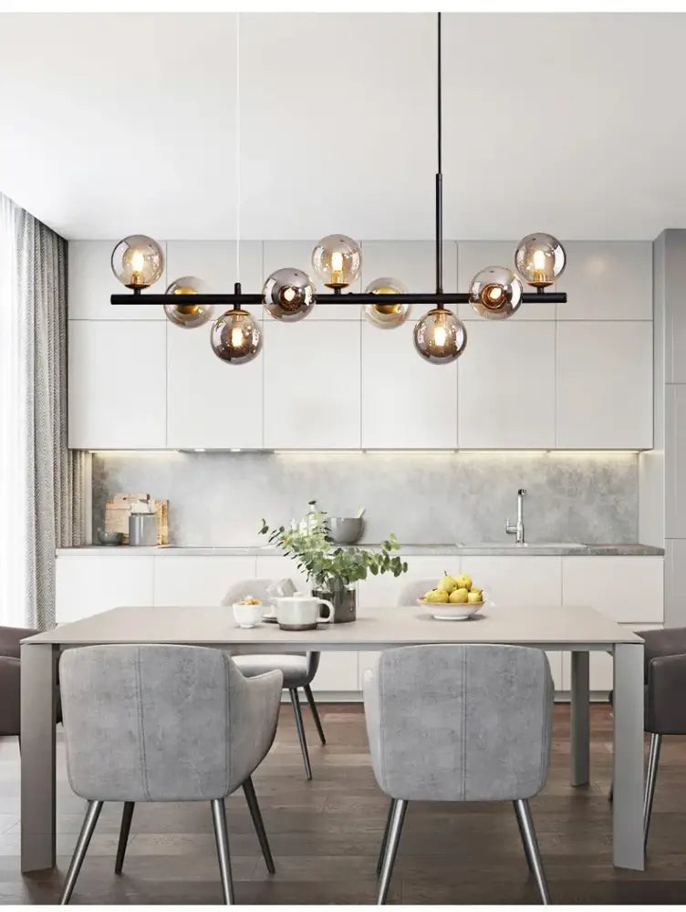 Amber Glass Ball Chandelier