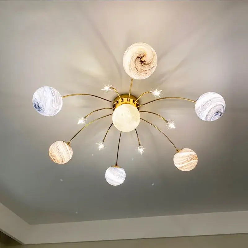 Golden Glass Ball Chandelier